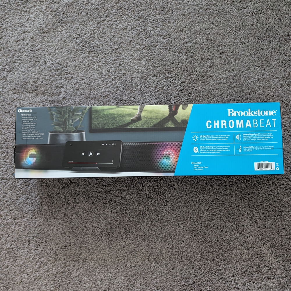 Brookstone ChromaBeat Bluetooth Speaker - Black with Multicolor Lights